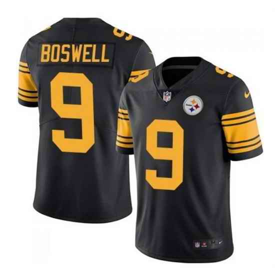 Men Pittsburgh Steelers #9 Chris Boswell Black Vapor Color Rush Stitched Jersey