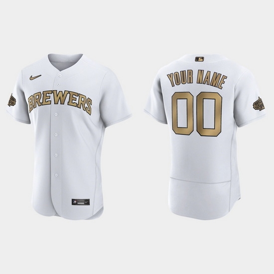 Men Women Youth Custom Milwaukee Brewers 2022 Mlb All Star Game Authentic White Jersey