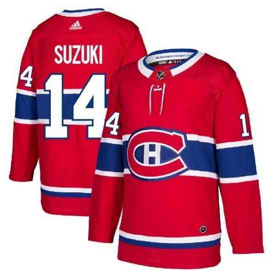 Men Montreal Canadiens #14 Nick Suzuki Red Stitched Jerse