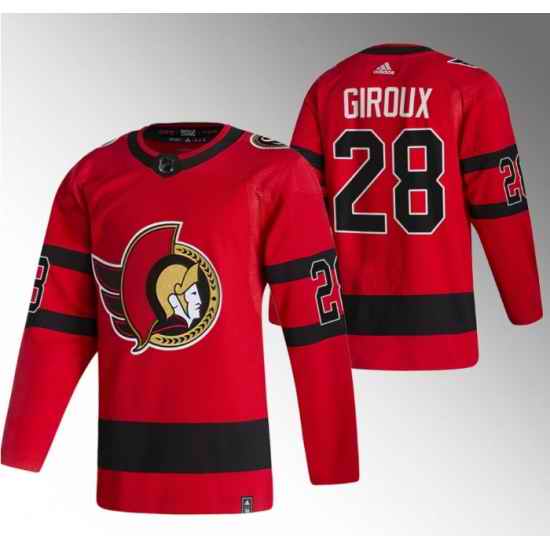 Men Ottawa Senators #28 Claude Giroux 2021 Red Reverse Retro Stitched Jersey