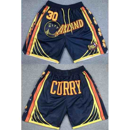 Men Golden State Warriors #30 Stephen Curry Navy Shorts 28Run Small 29