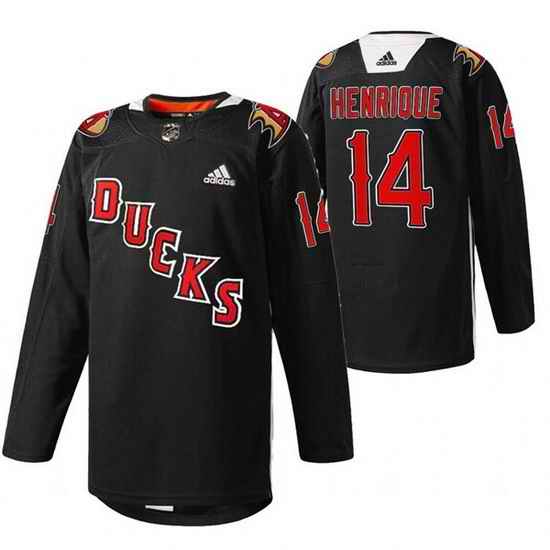 Men Anaheim Ducks #14 Adam Henrique 2022 Black Angels Night Stitched jersey