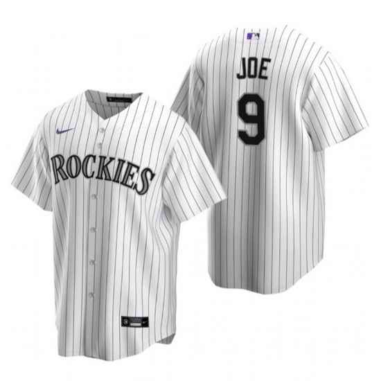 Men Colorado Rockies #9 Connor Joe White Stitched Baseball Jerse
