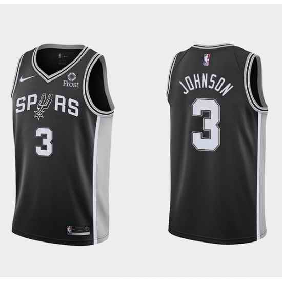 Men San Antonio Spurs #3 Keldon Johnson Icon Edition Black Stitched Jersey