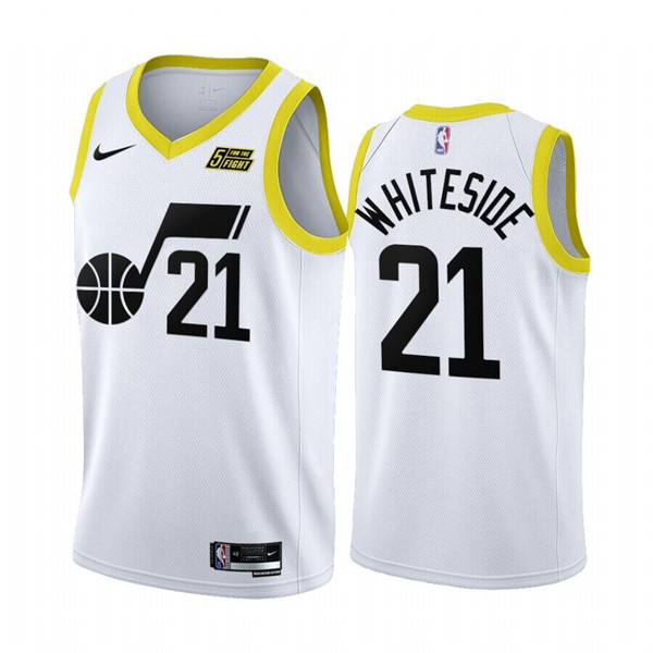 Men's Utah Jazz #21 Hassan Whiteside White 2022/23 Association Edition Stitched Basketball Jersey