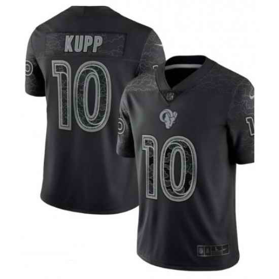 Men Los Angeles Rams #10 Cooper Kupp Black Reflective Limited Stitched Football Jersey
