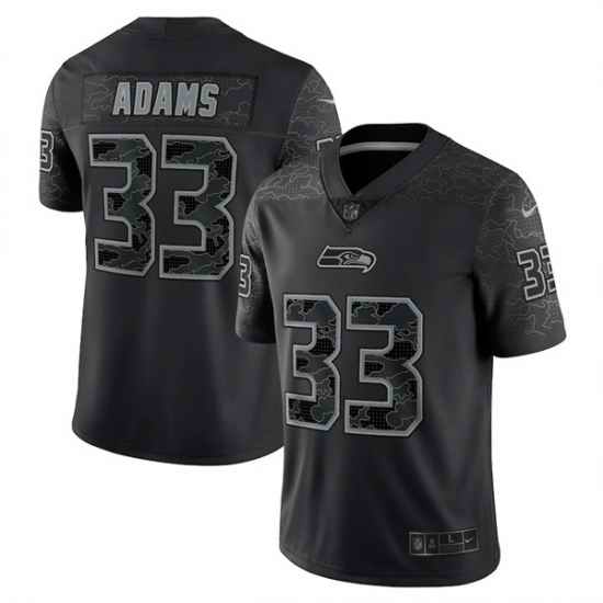 Men Seattle Seahawks #33 Jamal Adams Nike Black RFLCTV Limited Jersey