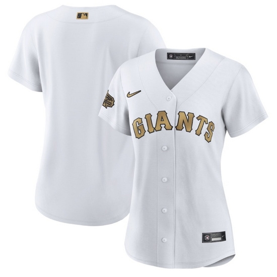 Women San Francisco Giants Blank 2022 All Star White Stitched Baseball Jersey