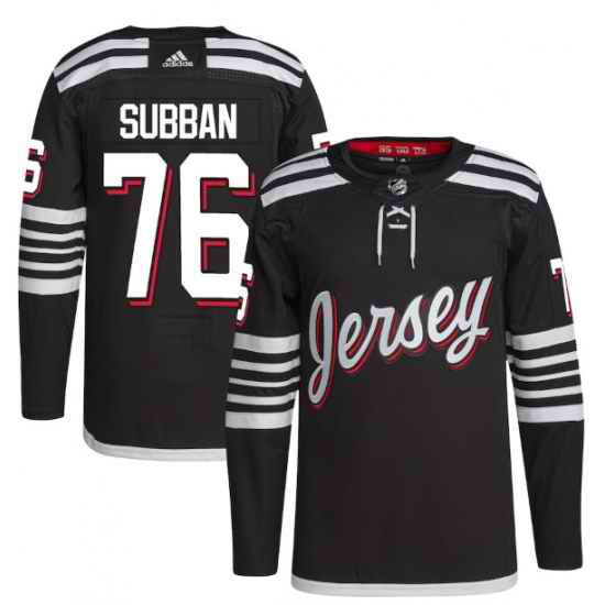 Men New Jersey Devils #76 P K  Subban 2021 2022 Black Stitched Jersey
