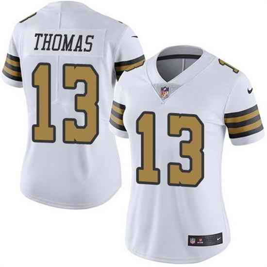 Women New Orleans Saints #13 Michael Thomas White Color Rush Limited Stitched Jersey