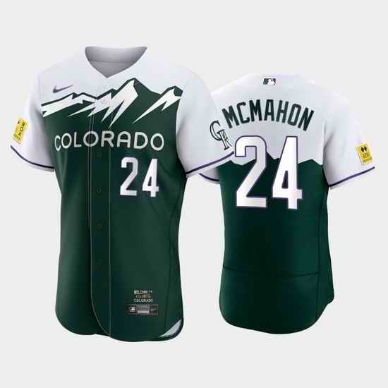 Men Colorado Rockies #24 Ryan McMahon 2022 Green City Connect Flex Base Stitched Jerseys