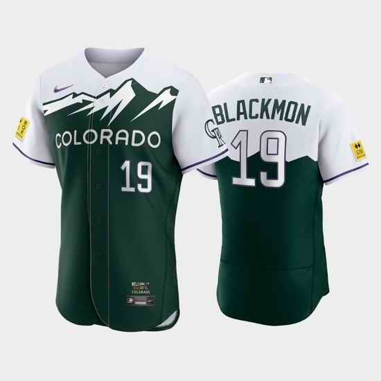 Men Colorado Rockies #19 Charlie Blackmon 2022 Green City Connect Flex Base Stitched Jerseys