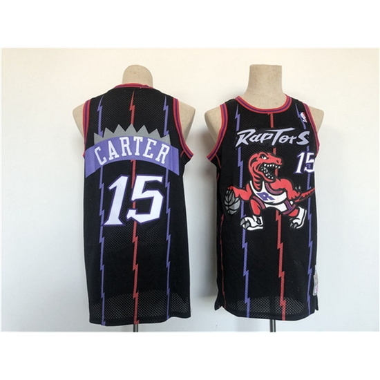 Men Toronto Raptors #15 Vince Carter Black Basketball Jersey