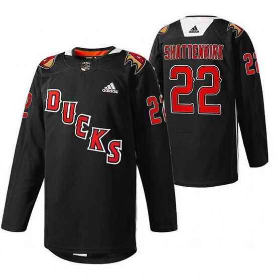 Men Anaheim Ducks #22 Kevin Shattenkirk 2022 Black Angels Night Stitched jersey