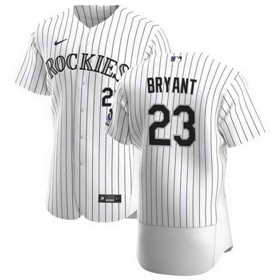 Men Colorado Rockies #23 Kris Bryant White Flex Base Stitched jersey