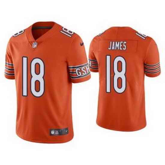 Men Orange Chicago Bears #18 Jesse James Vapor untouchable Limited Stitched Jersey