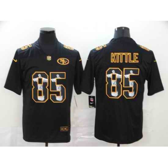 Men San Francisco 49ers #85 George Kittle Jesus Faith Black Vapor Untouchable Stitched NFL Nike Limited Jersey