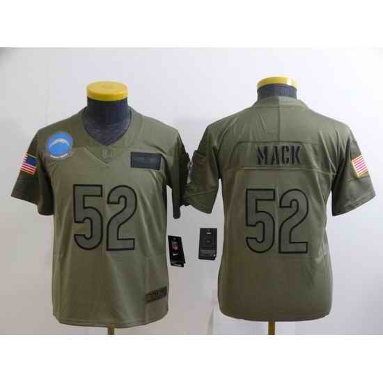 Youth Los Angeles Chargers #52 Khalil Mack Camo Salute To Service Limited Stitched Jersey