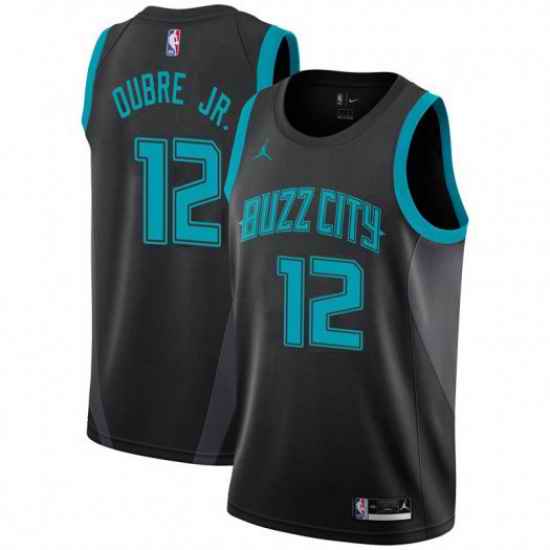 Nike Charlotte Hornets #12 Kelly Oubre Jr  Black NBA Jordan Swingman City Edition 2018 19 Jersey
