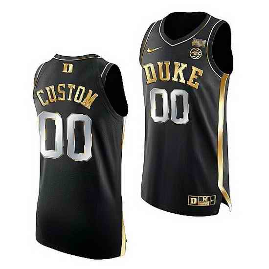 Duke Blue Devils Custom Black Golden Edition 2021 22Authentic Basketball Jersey