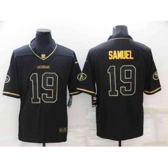 Men San Francisco 49ers #19 Deebo Samuel Black Golden Edition Stitched NFL Nike Limited Jersey