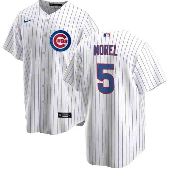 Men Chicago Cubs #5 Christopher Morel Chicago White Cool Base Stitched Baseball Jersey