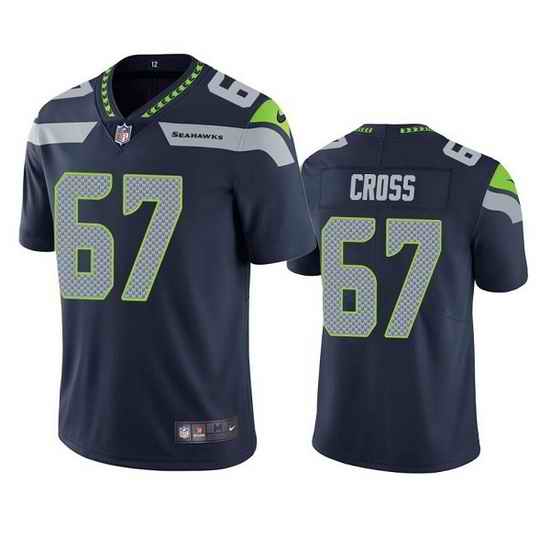 Men Seattle Seahawks #67 Charles Cross Navy Vapor Untouchable Limited Stitched jersey