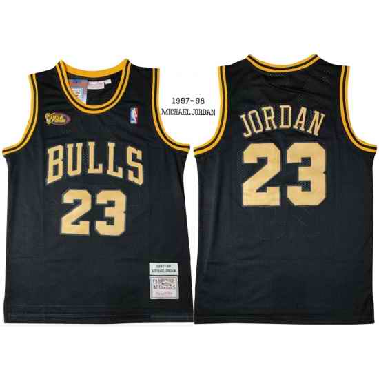 Chicago Bulls #23 Michael Jordan Black 1997 98 Hardwood Classics NBA Finals Mesh Jersey