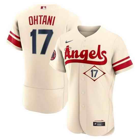 Men Los Angeles Angels #17 Shohei Ohtani 2022 Cream City Connect Flex Base Stitched Jerseys