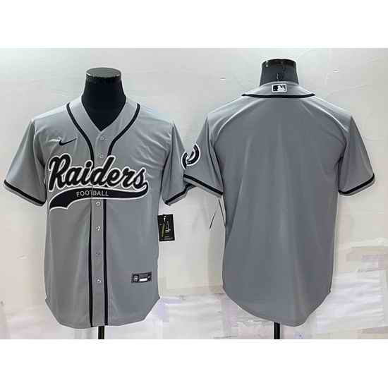 Men Las Vegas Raiders Blank Grey Cool Base Stitched Baseball Jersey