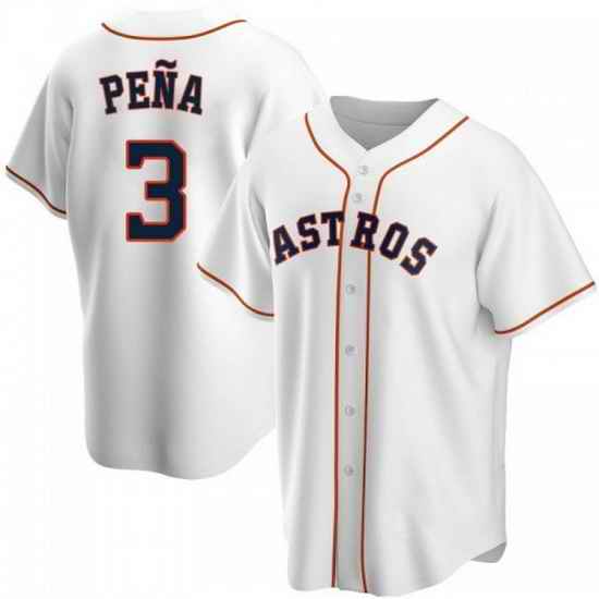 Men Houston Astros #3 Jeremy Pe F1a White Cool Base Stitched Jersey