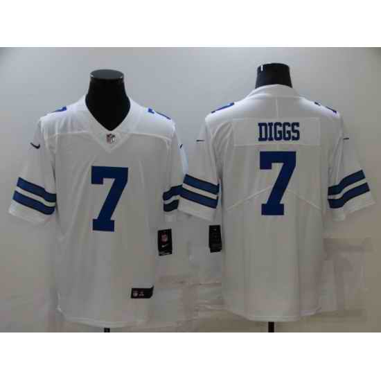 Men Nike Dallas Cowboys Trevon Diggs #7 White Vapor Limited Jersey