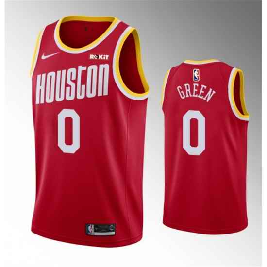 Men Houston Rockets #0 0 Jalen Green Red Classic Edition Stitched Jersey