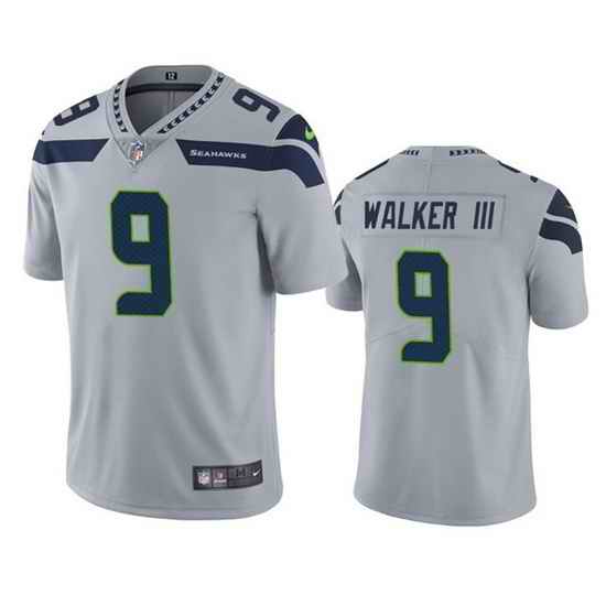Men Seattle Seahawks #9 Kenneth Walker III Grey Vapor Untouchable Limited Stitched Jersey