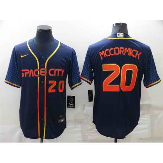 Men Houston Astros #20 Chas McCormick 2022 Navy City Connect Cool Base Stitched Jerse