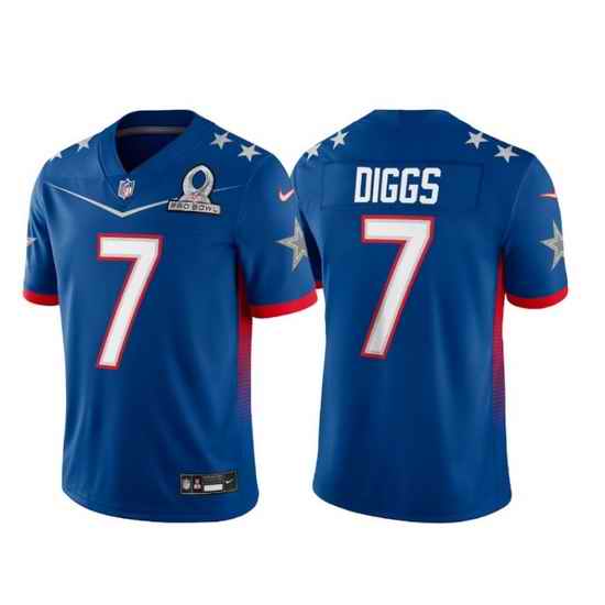 Men 2022 NFL Pro Bowl Dallas Cowboys #7 Trevon Diggs NFC Blue Jersey