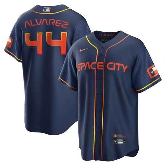 Men Houston Astros #44 Yordan Alvarez 2022 Navy City Connect Cool Base Stitched jersey