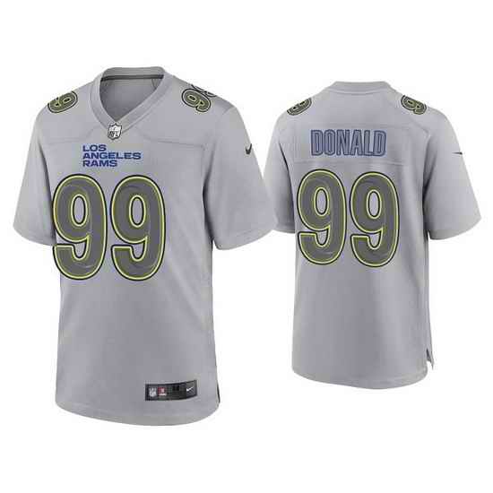 Men Los Angeles Rams #99 Aaron Donald Grey Atmosphere Fashion Stitched Game Jersey