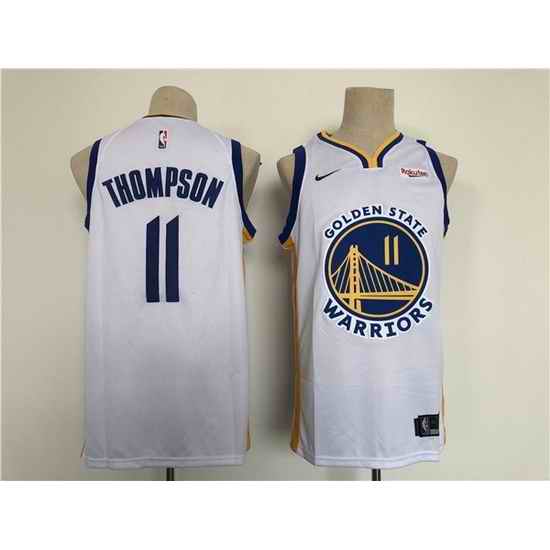 Men Golden State Warriors #11 Klay Thompson White Stitched Basletball Jersey