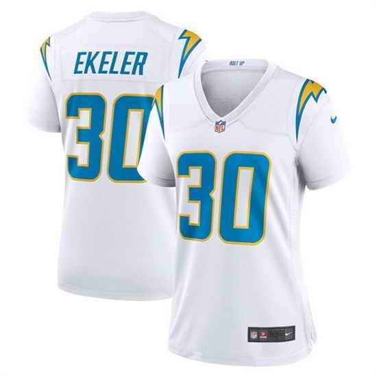 Women Los Angeles Chargers #30 Austin Ekeler White Stitched Game Jersey