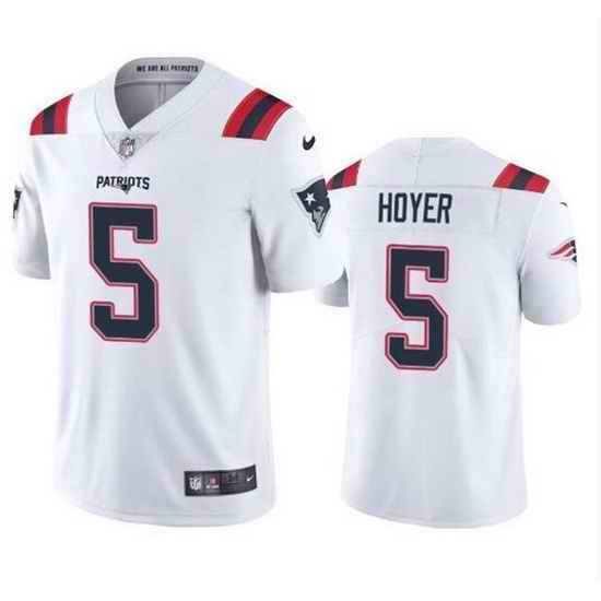 Men New England Patriots #5 Brian Hoyer 2021 White Vapor Untouchable Limited Stitched Jersey