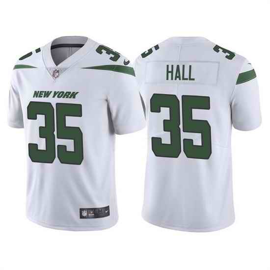 Men New York Jets #35 Breece Hall 2022 White Vapor Untouchable Limited Stitched jersey
