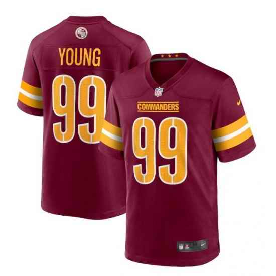 Men Washington Commanders #99 Chase Young 2022 Burgundy Game Stitched Jersey