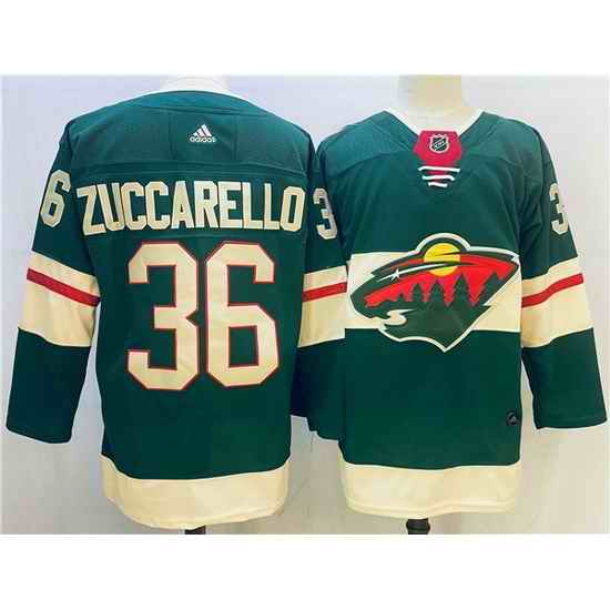 Men Minnesota Wild #36 Mats Zuccarello Green Stitched Jersey
