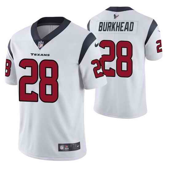 Men Houston Texans #28 Rex Burkhead White Vapor Untouchable Limited Stitched Jersey