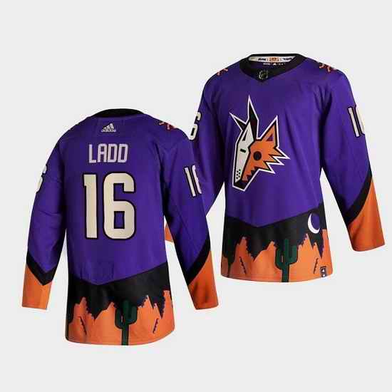 Men Arizona Coyotes #16 Andrew Ladd Purple Stitched jersey