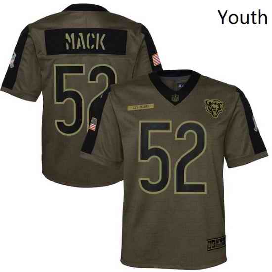 Youth Chicago Bears Khalil Mack Nike Olive 2021 Salute To Service Game Jersey