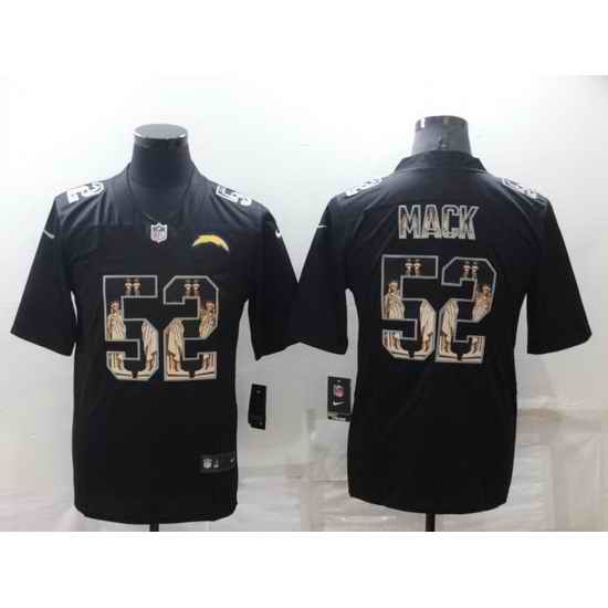 Men Los Angeles Chargers #52 Khalil Mack Black Statue Of Liberty Limited Stitched jersey