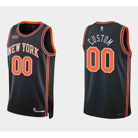 Men Women Youth Toddler New Yok New York Knicks Active Player Custom Black 75th Anniversary Stitched Swingman Basketball Jersey
