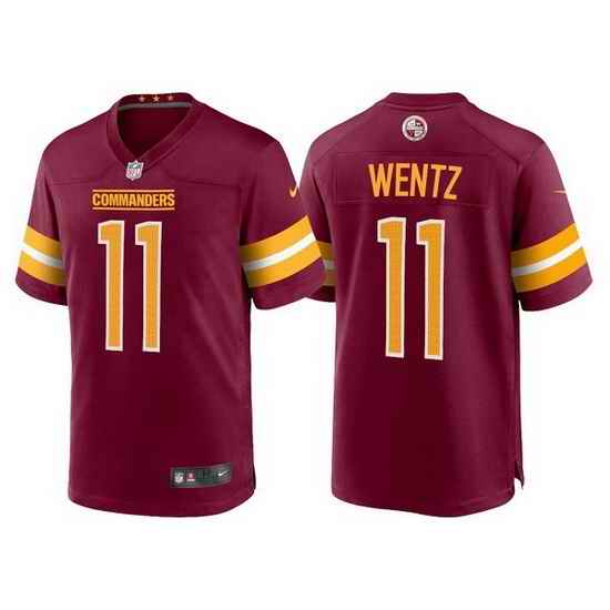 Men Washington Commanders #11 Carson Wentz 2022 Burgundy Game Stitched jersey